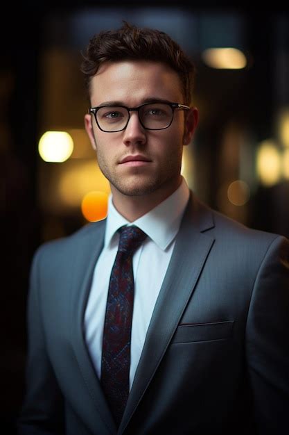 Premium Ai Image A Man Wearing Glasses And A Tie Is Standing In Front Of A Window