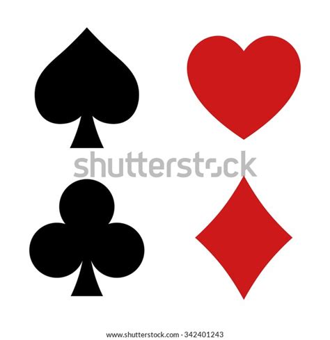 Playing Card Spade Heart Club Diamond Stock Vector Royalty Free 342401243