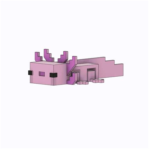 Stl File Articulated Minecraft Axolotl・3d Print Design To Download・cults