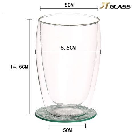 Wholesale 450ml Double Wall Glass Cup Heat Resistant Coffee Glass Borosilicate Glass Cup In