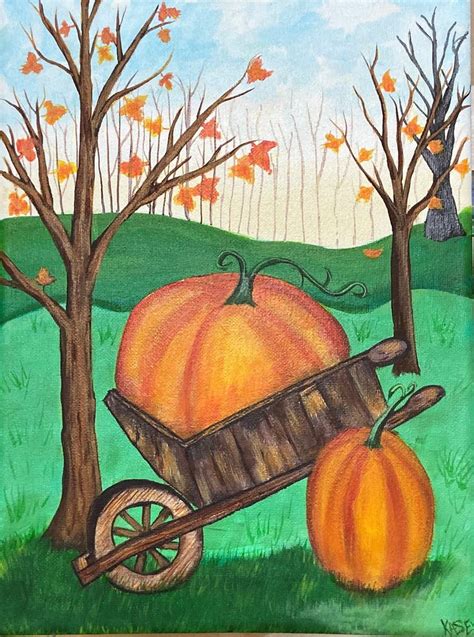 Fall Pumpkin Acrylic Painting Painting Art Acrylic Painting