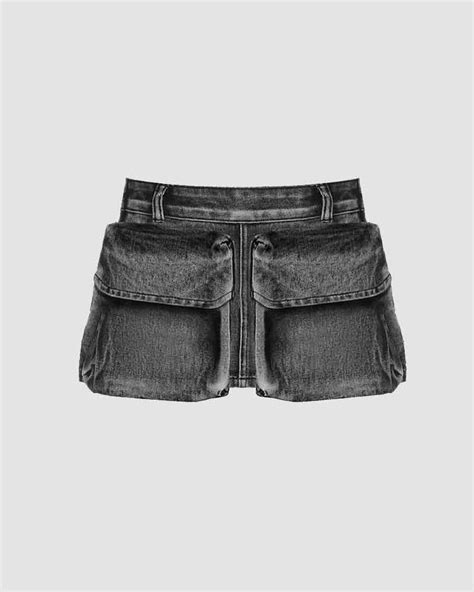 details denim shorts with pockets designskirt length shortmaterials 75 cotton 25 polyester