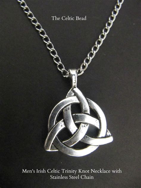 Mensboys Celtic Irish Large Trinity Knot Necklace