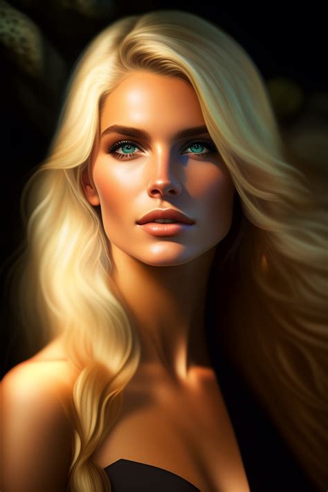 Lexica The Young And Very Beautiful Woman Green Eyes Blond Hair Standing In A Dark Room Or