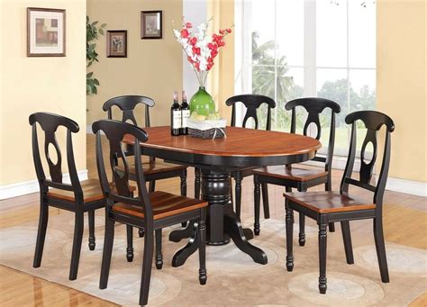 Our solid wood dining tables are handcrafted in vermont and guaranteed to last a lifetime. 7-PC OVAL DINETTE KITCHEN DINING SET TABLE w/ 6 WOOD SEAT ...
