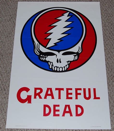 Grateful Dead Skull Logo White Background Poster 1985 Personalities