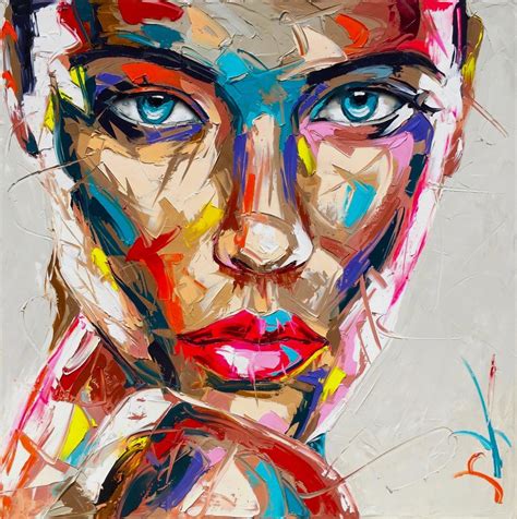 Beautiful Face Painting Original Art Pastel Drawing Artwork Colorful