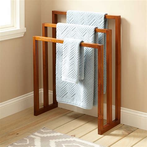 I never knew how to utilize this. 28" Layla Teak Towel Hanger with 3 Levels - Bathroom