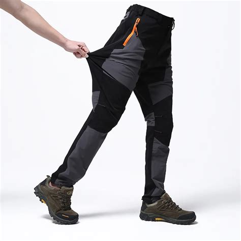 Agekusl Men Elastic Waterproof Pants Windproof Warm Durable Hiking