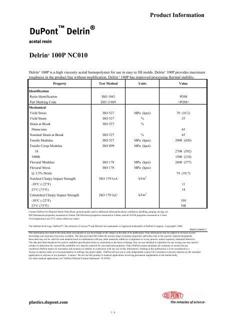 Delrin 100p Nc010