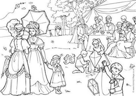 Tinli, basak, friends, dollys and: 1900s Garden Party Colouring Page