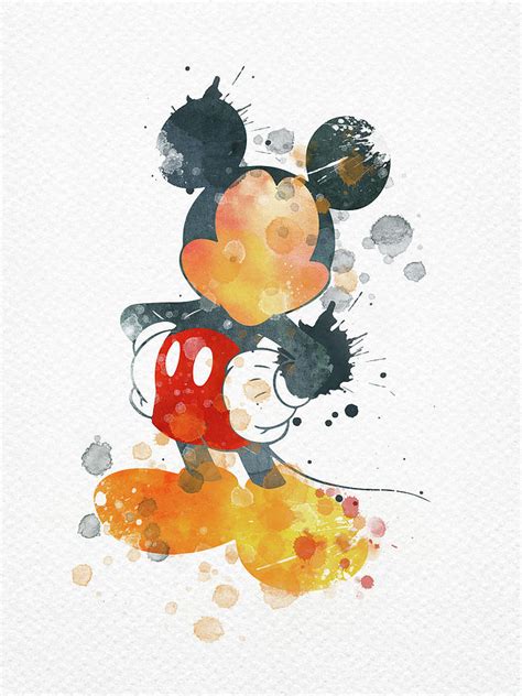 Watercolor Mickey Mouse Digital Art By Mihaela Pater Fine Art America