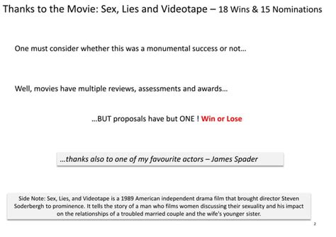 Ten Slides In Ten Minutes Sex Lies And Proposal Management