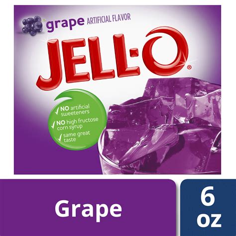 Jell-O Grape Instant Gelatin Mix, 6 oz Box - Walmart.com - Walmart.com