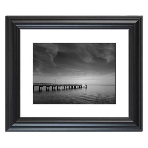 End Of The Pier Black And White Coastal Landscape Fine Art Canvas Wall