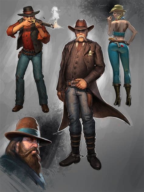 Wild West Characters Petr Passek Western Character Western Artwork