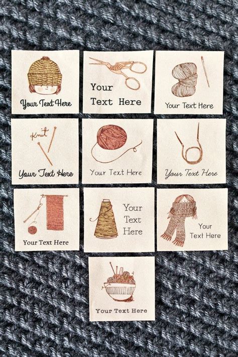 Personalized Knitting Labels Fabric Tags For Handmade Items Etsy New