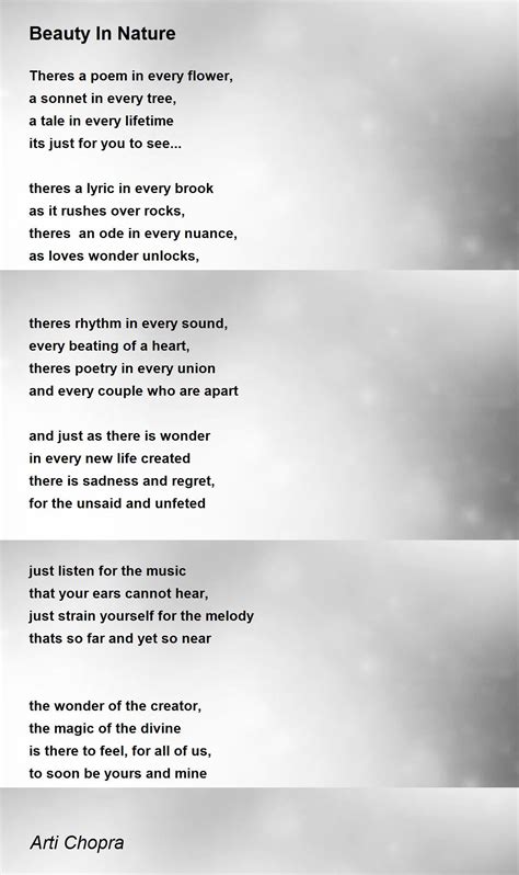 Beauty In Nature Poem By Arti Chopra Poem Hunter