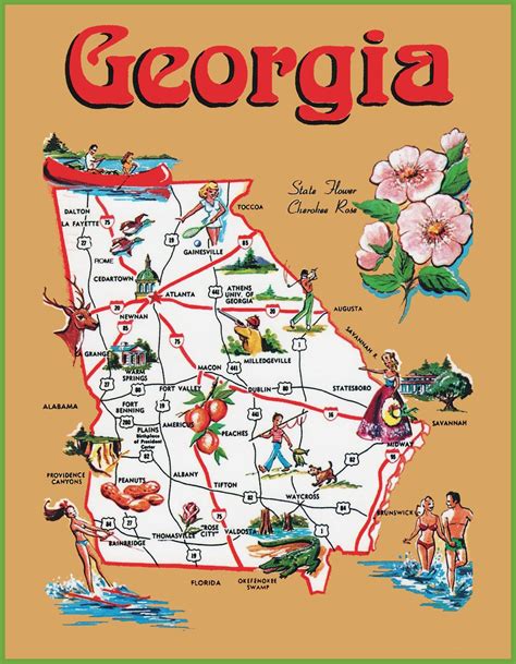 Pictorial Travel Map Of Georgia