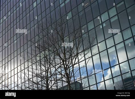 Reflective Glass Windows On The Facade Of A High Rise Office Building