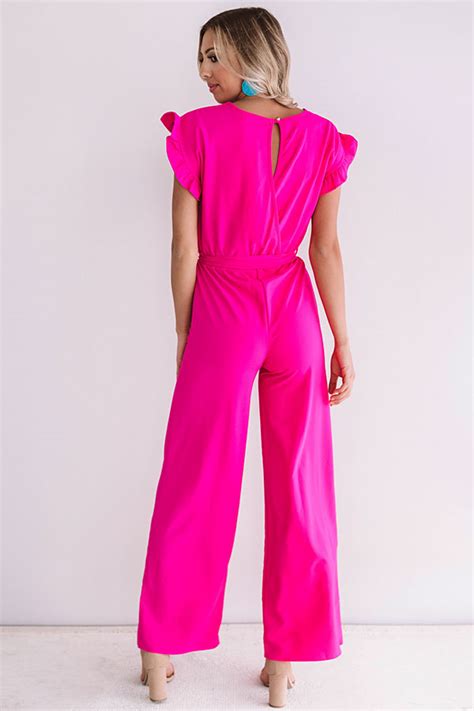 Late Nights Out Jumpsuit In Hot Pink Impressions Online Boutique