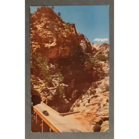 Vintage C1960s Postcard Entrance To Zion Mt Carmel Tunnel Zion