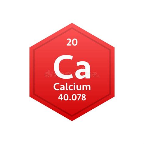 Símbolo De Cálcio Elemento Químico Da Tabela Periódica Ilustração De