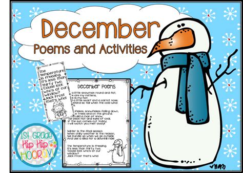 1st Grade Hip Hip Hooray December Poems And Activities