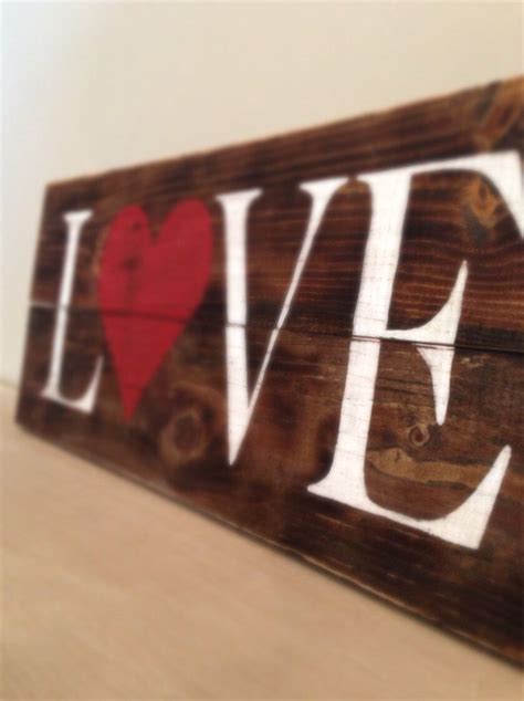 Love Wood Sign Pallet Board Rustic Wood Decor Love Holiday Decor By