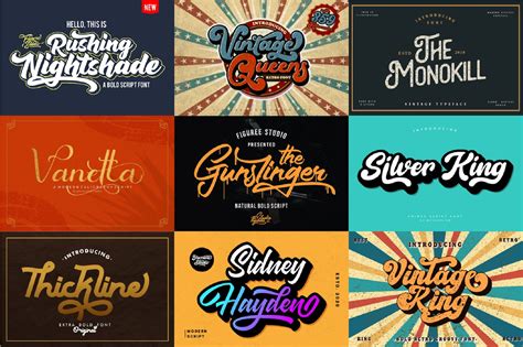 Retro Font Bundle Groovy Font 70s Font Serif Font Font For Etsy