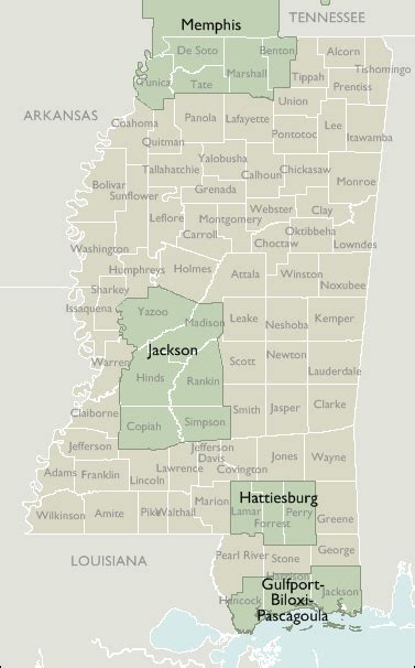 Maps are available in various sizes & finishes. Mississippi Metro Area Zip Code Wall Maps