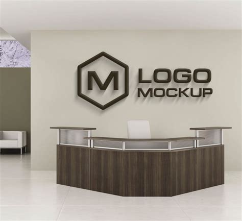 Mock Up De Logo De Madera Sobre Pared De Oficina Descargar Psd Gratis