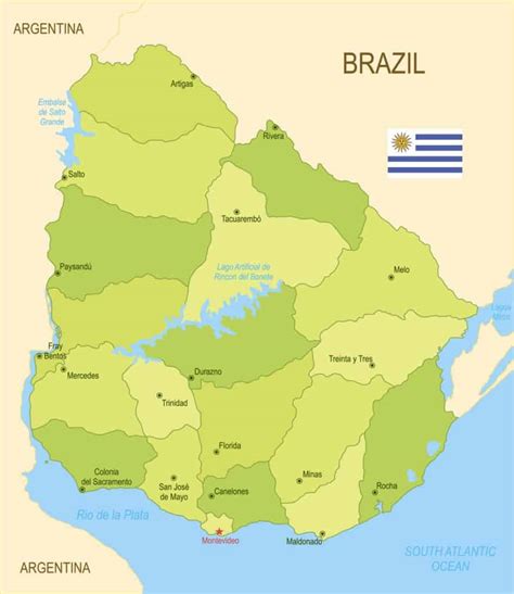 Mapa De Uruguay Con Capitales
