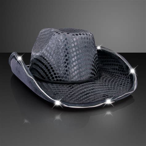 Flashingblinkylights Sequin Cowboy Hat With Led Brim