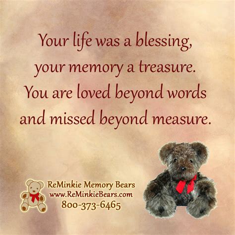 Memorial Quotes With Reminkie Memory Bears