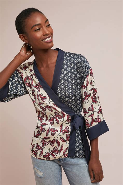 Patchwork Kimono Wrap Blouse Fashion Kimono Fashion Batik Fashion