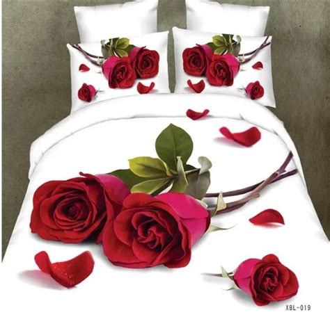 Roses Department Store D Red Rose Bedding Sets Queen Size Full Double Quilt Duvet Cover Bed In