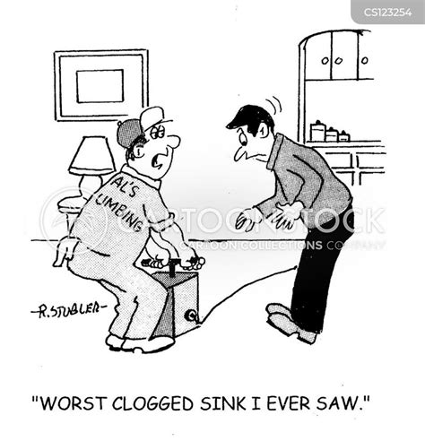 Blocked Sink Cartoons And Comics Funny Pictures From Cartoonstock