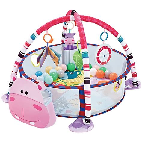 Baby Plays Mat 3 In 1 Baby Gym Mat With 4 Hanging Toys And 30 Balls