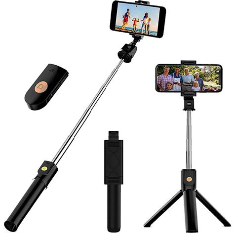 3 In 1 Extendable Selfie Stick Tripod With Detachable Bluetooth Wireless Remote Phone Holder