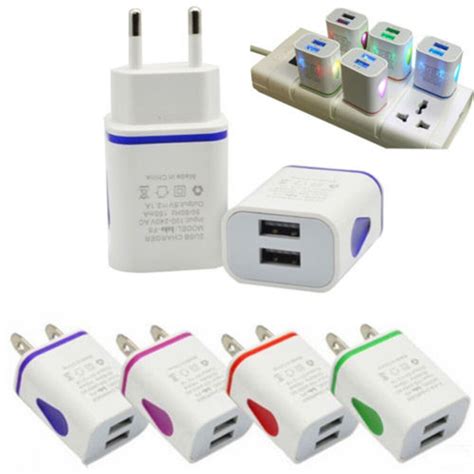Universal 5v 11a1a Led Dual Usb Wall Charger Home Travel Adapter Fast