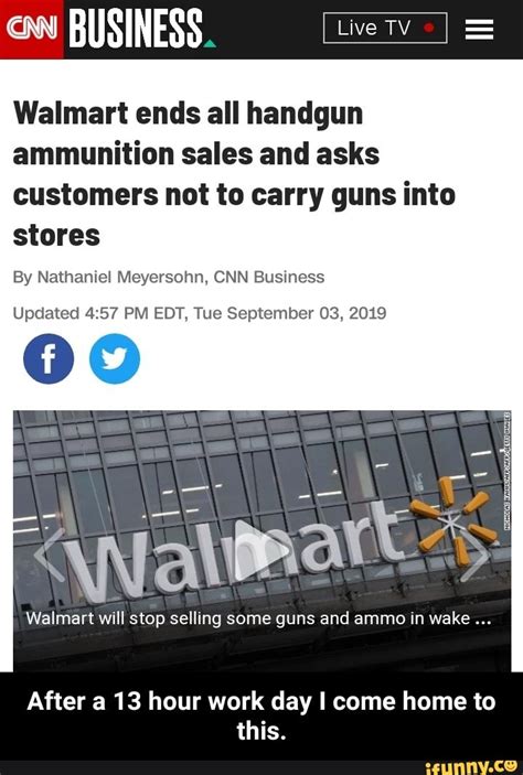 walmart ends all handgun ammunition sales and asks customers not to carry guns into stores by