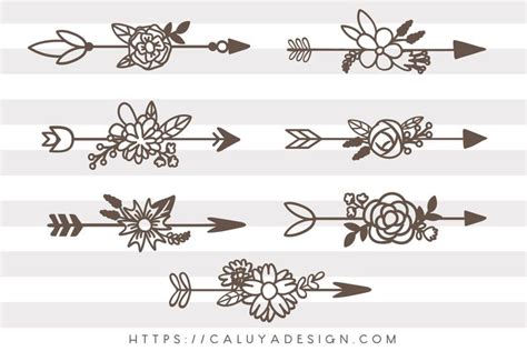 Free Floral Arrows Svg Png Eps And Dxf By Arrow Svg Flower Svg