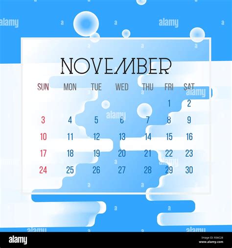 November 2019 Calendar Leaf Illustration Vector Graphic Page With