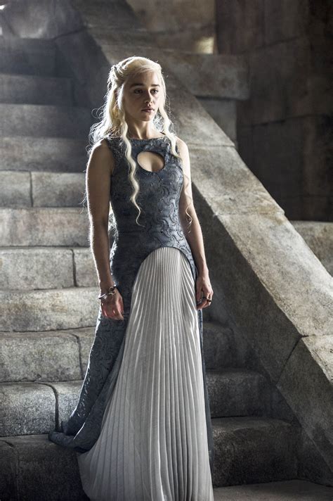 season 4 episode 8 and 6 at the end of season 4 we see daenerys most detailed blue dress