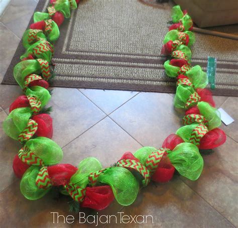 This natural yet rustic wreath is classic for your cabin door! DIY Holiday Garland Using Deco Mesh (Holiday Decor Series ...
