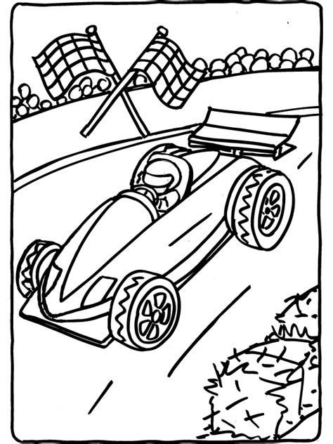The race car arrived first. Formula One Race Car Printable Coloring Page