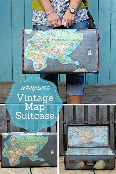 Make A Fabulous Map Suitcase By Upcycling A Vintage Suitcase With Maps