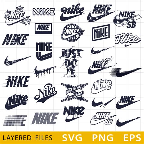 Nike Logo Bundle Layered SVG Nike Air Cricut File Cut Files Nike Digital Vector File Swoosh