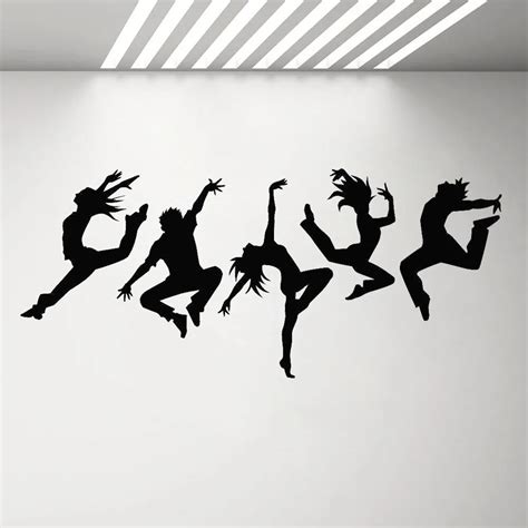 Dancers Vinyl Wall Decal Silhouette Dancing People Dance Art Stickers